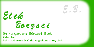 elek borzsei business card